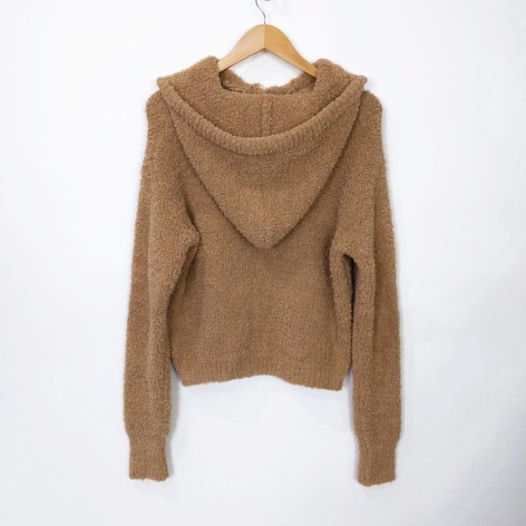 Lulus Cozy Teddy Hoodie In Camel - Picture 4 of 7